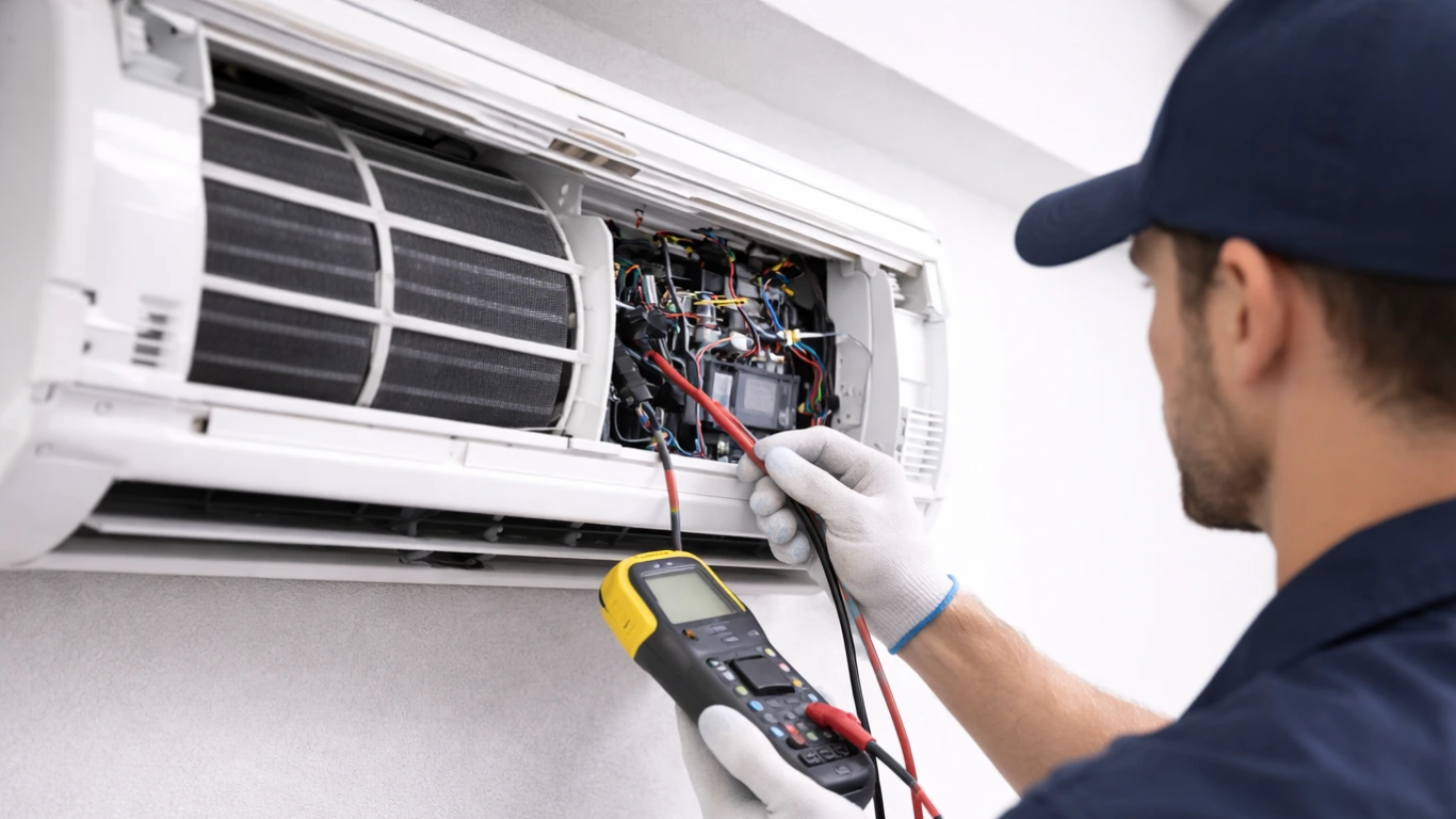 Clean air flowing through modern HVAC ceiling vent in a home, representing indoor air quality and wellness